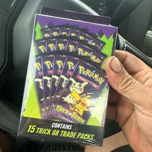 Pokemon Trick or Trade Card Pack Set - Purple and Yellow